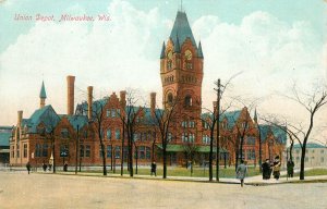 c1907 Postcard; Union Depot, Milwaukee WI Unposted Joe T Faber Pub. Unposted