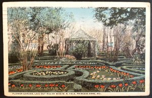 Vintage Postcard 1918 Flower Gardens of Miss W.N.Yale Princess Anne Maryland