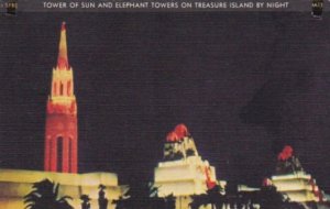 Tower Of Sun & Elephant Towers On Treasure Island By Night Golden Gate Intern...