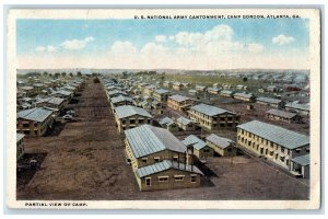 1916 Partial US National Army Cantonment Camp Gordon Atlanta Georgia GA Postcard