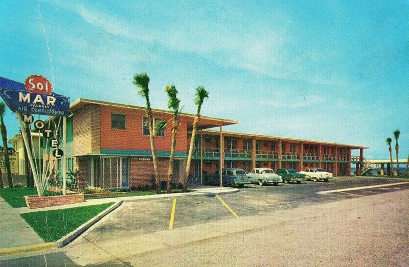 Postcard View of Sol-Mar Motel in Jacksonville Beach, FL.    N5