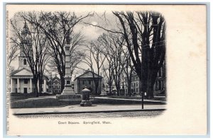 c1905 Court Square Springfield Massachusetts MA Antique Unposted Postcard