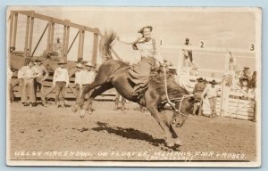 Postcard TN Memphis Fair Rodeo Helen Kirkendahl on Floater RPPC Real Photo U8