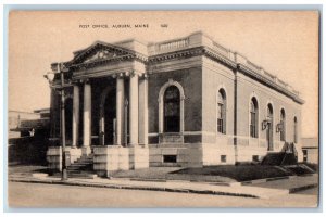 c1910's Post Office Building Stairs Entrance Roadside Auburn Maine ME Postcard