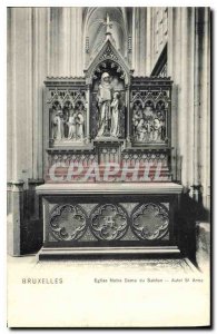 Old Postcard Brussels Notre Dame du Sablon Church Altar St Anne