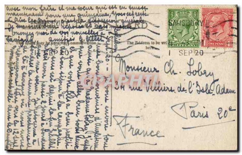 Postcard Old Salisbury Cathedral