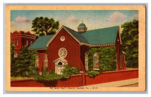 c1943 Postcard Old Saint Paul's Church Norfolk Va. Virginia