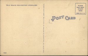 Unusual Man Sits on Stool Political or Propaganda? Art Deco Linen Postcard