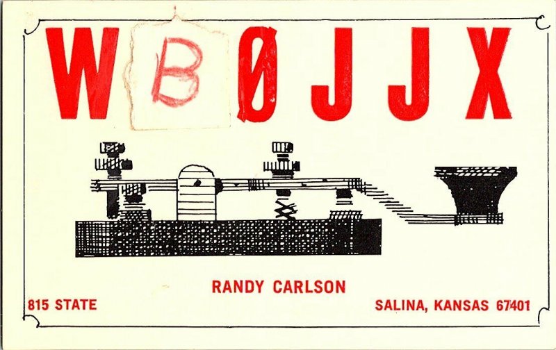 QSL Radio Card From Salina Kansas WB0JJX