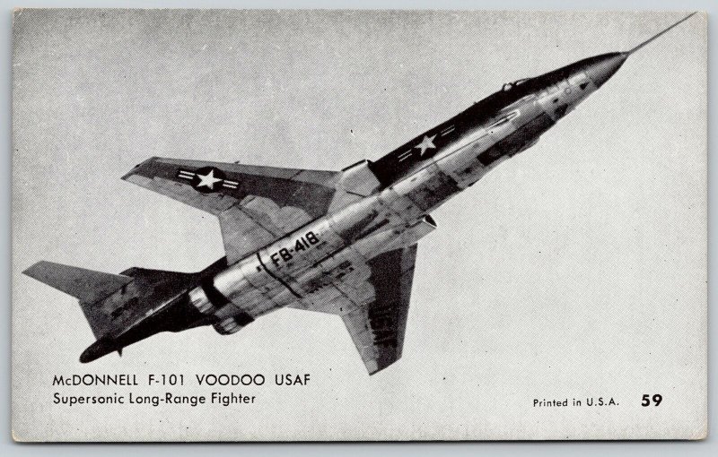 Military Planes~McDonnel F-101 Voodoo USAF~1950-60s Penny Arcade Card