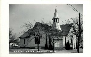 RPPC Postcard; Methodist Church, La Crosse KS Rush County Unposted