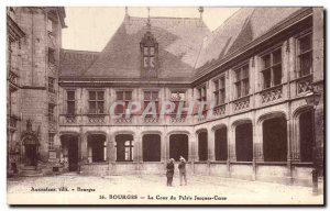 Old Postcard Bourges Court of Palals Jacques Coeur