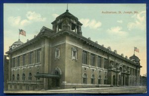 St joseph Missouri mo Auditorium old postcard