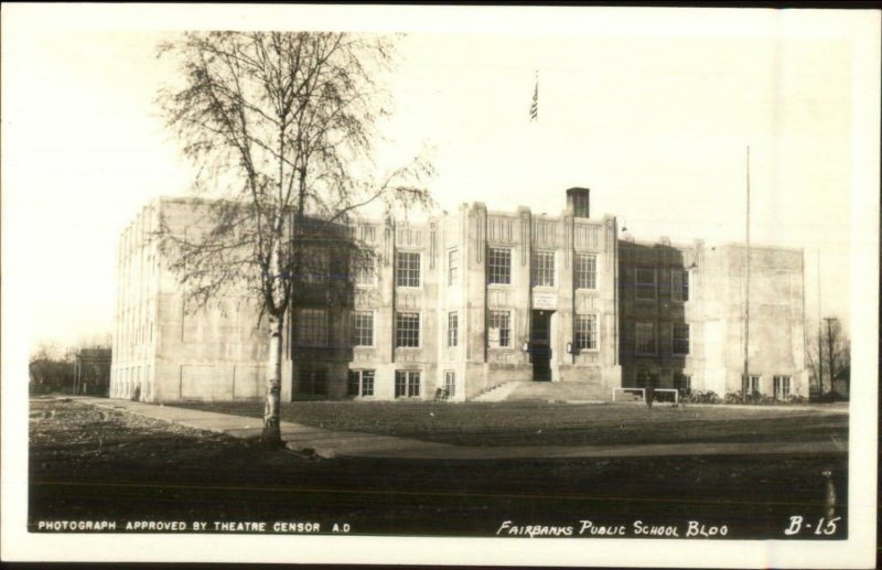 Fairbanks AK Public School Real Photo Postcard