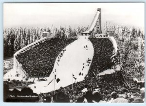 RPPC OSLO, NORWAY ~ Ski Jumping Hill HOLMENKOLLBAKKEN Crown 4x6 Postcard