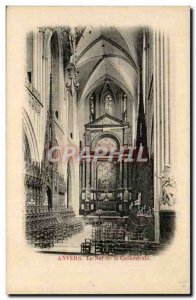 Old Postcard Belgium Antwerp Nave of the cathedral