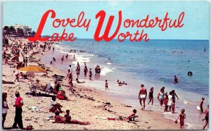 Postcard - The beautiful beach at Lovely Wonderful Lake Worth, Florida