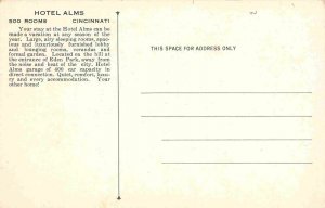 Hotel Alms Garden Cincinnati Ohio postcard