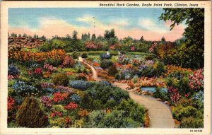 Postcard GARDEN SCENE Clinton Iowa IA AM6087