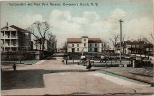 Postcard NY Governor's Island Headquarters and New York Arsenal 1910s K20