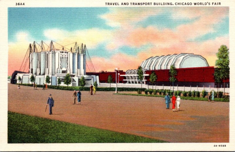 Illinois Chicago World's Fair Travel and Transportation Building Curteich