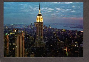 NY Night View Empire State Building Bldg New York City NYC Postcard