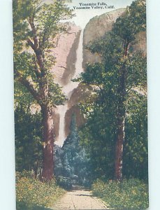 Pre-Chrome WATERFALL Yosemite Valley In Park - Near Stockton & Modesto CA AG4165