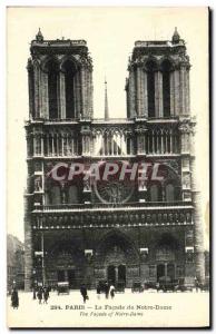 Old Postcard The Paris Facade of Notre Dame