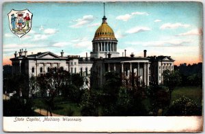 VINTAGE POSTCARD THE WISCONSIN STATE CAPITOL BUILDING AT MADISON c. 1905