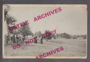 Keshena WISCONSIN RPPC 1914 INDIAN FAIR Menominee Reservation INDIANS Camp #1