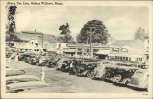 Salem Willows MA Stores & Cars - MOXIE & COCA COLA Signs Postcard