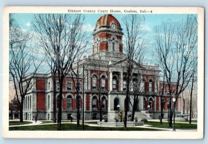 Goshen Indiana Postcard Elkhart County Court House Building Exterior View c1920