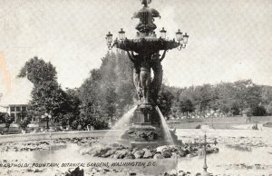 Vintage Postcard 1910's Bartholdi Fountain Botanical Gardens Washington D. C.