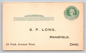 1913  S. P. Long  Mansfield  Ohio Old Testament Bible    Postcard