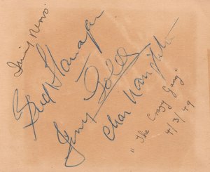 Bud Flanagan The Crazy Gang 1949 4x Hand Signed Autograph s