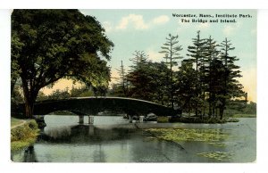 MA - Worcester. Institute Park, The  Bridge & Island