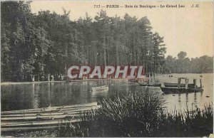 Old Postcard Paris Bois de Boulogne the great lake