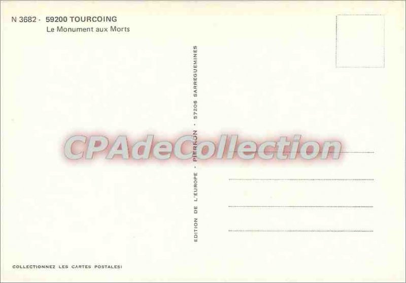 The Modern Postcard Tourcoing War Memorial