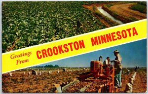 VINTAGE POSTCARD DOUBLE SCENE VIEWS FROM CROOKSTON MINNESOTA MAILED 1964