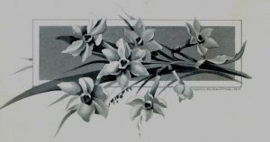 1870s-80s John H. Lowell Steel Plate Engraving Folder Trade Card Flowers 3S