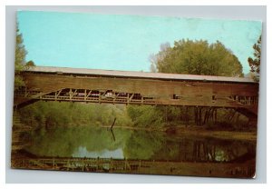Vintage 1960's Postcard Jackson Bridge Sugar Creek Turkey Run State Park Indiana