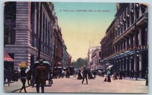 Postcard Mexico Avenida Del & De Mayo c1915 View M15