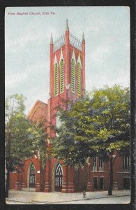 First Baptist Church Building Erie PA Unused c1910s
