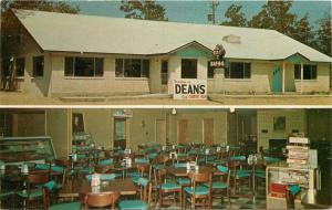 Aurora Dean's Barbecue Restaurant 1950s Postcard 1415 Osage Beach Missouri