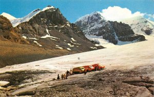 Snowmobiles, Athabasca Glacier, Canada Columbia Icefield c1950s Vintage Postcard