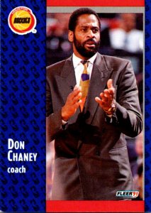 1991 Fleer Basketball Card Don Chaney Coach Houston Rockets sun0641