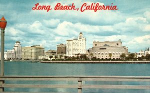 Vintage Postcard Ocean Front Skyline Pike & East Seaside Long Beach California