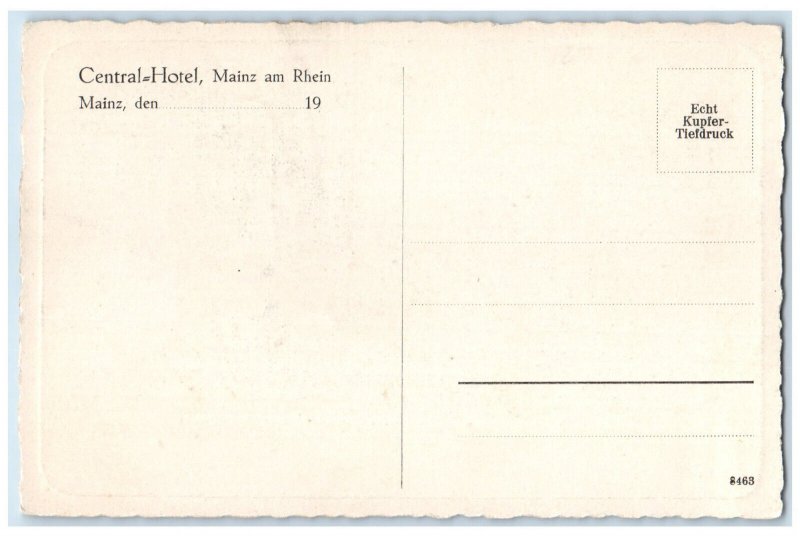 c1910 Hauptbahnhof Main Station Central Hotel Mainz o RH Germany Postcard