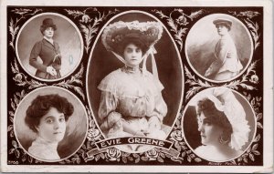 Evie Greene Portrait Woman Multiview c1907 Rotary RPPC Postcard G95