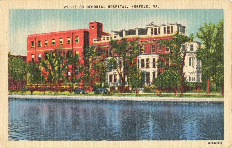 Postcard Leigh Memorial Hospital Norfolk Virginia